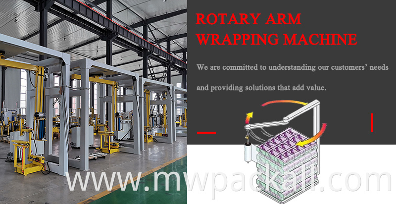 Fully Automatic Model R1800FZ-PL Automatic Rotary Arm Stretch Wrapper work with stretch film
